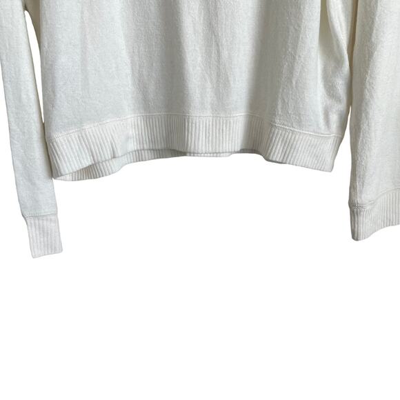 Y2K Abercrombie & Fitch Women Loungewear Top Ivory M Sequins Graphic Soft Preppy - Picture 4 of 9